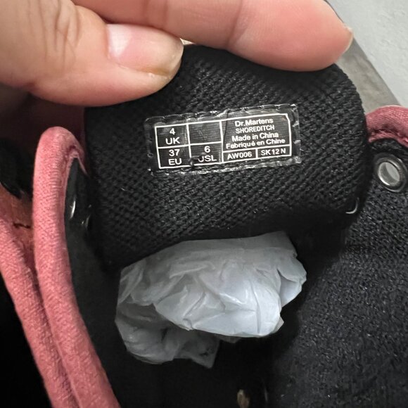 Doc Dr Martens Womens Shoreditch Maroon Burgundy Red Canvas High Top Shoes Sz 6 - Picture 6 of 7